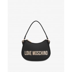 Borsa hobo con logo nero