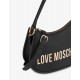 Borsa hobo con logo nero