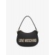 Borsa hobo con logo nero