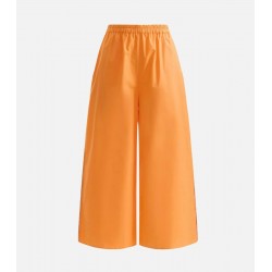 Pantaloni cropped in popeline di cotone croccante Arancia 