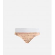 Triangolo con fiocco e ferretto e slip con risvolto stampa Geo Classic