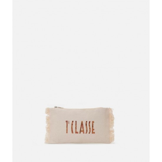 Pochette in canvas con frange e logo 1A Classe Naturale