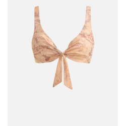 Triangolo con fiocco e ferretto e slip con risvolto stampa Geo Classic