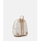 Geo White zaino con inserti frontali in pelle