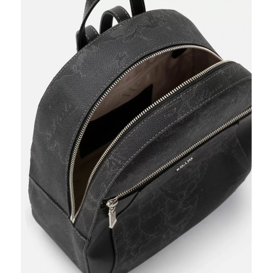 Geo Black zaino con inserti frontali in pelle