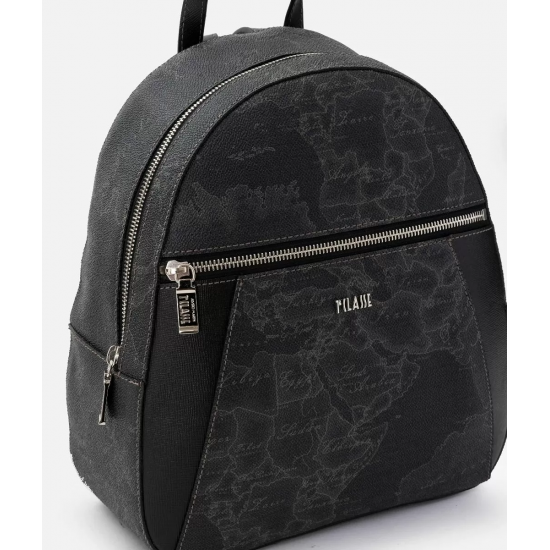 Geo Black zaino con inserti frontali in pelle