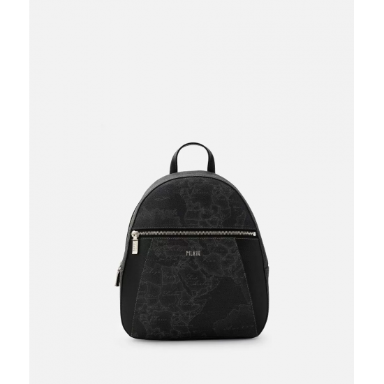 Geo Black zaino con inserti frontali in pelle