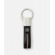 Portachiavi in pelle liscia con logo 1C smaltato Nero
