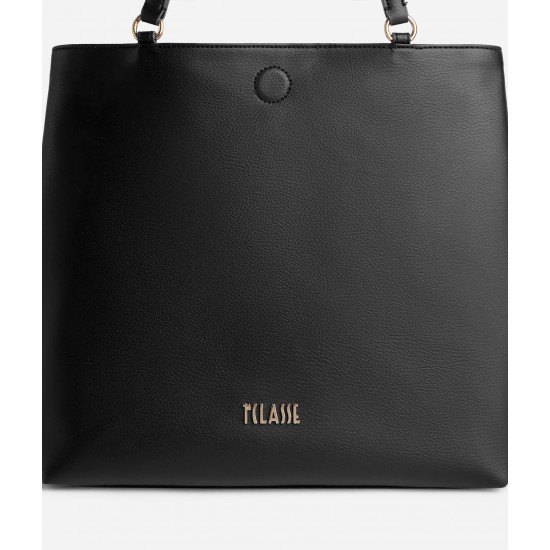 Soft Twist borsa shopping reversibile Nera