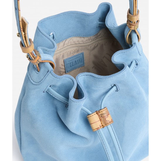 Tribal Leather borsa secchiello Azzurro Cielo
