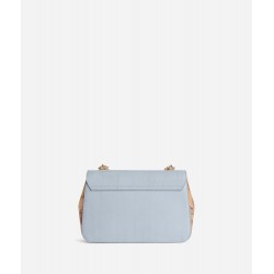 Bay Lock Bag tracolla in pelle striata Azzurro Polvere