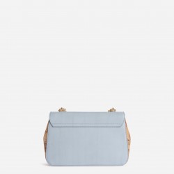 Bay Lock Bag tracolla in pelle striata Azzurro Polvere