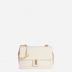 Bay Lock Bag tracolla in pelle striata Conchiglia