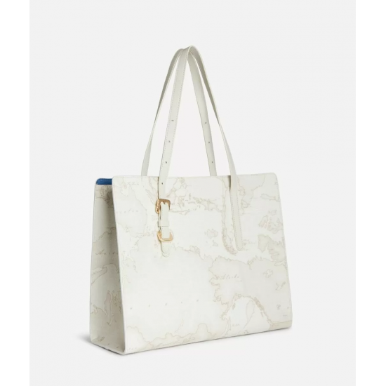 Diana Bag borsa shopping con bustina di servizio Geo White