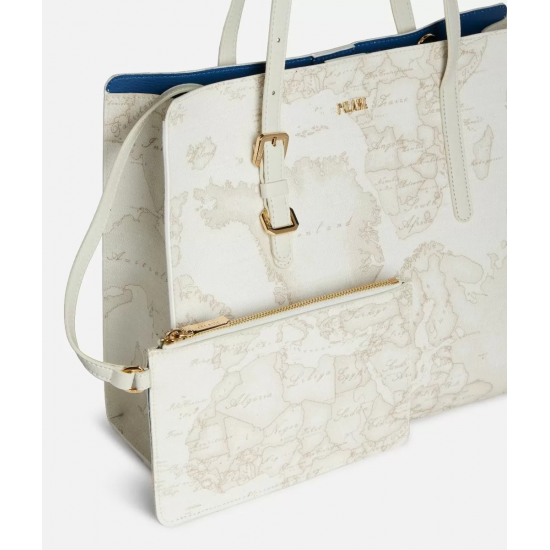 Diana Bag borsa shopping con bustina di servizio Geo White