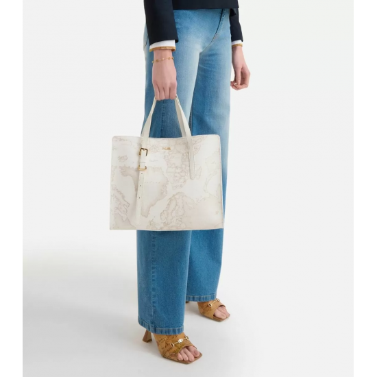 Diana Bag borsa shopping con bustina di servizio Geo White