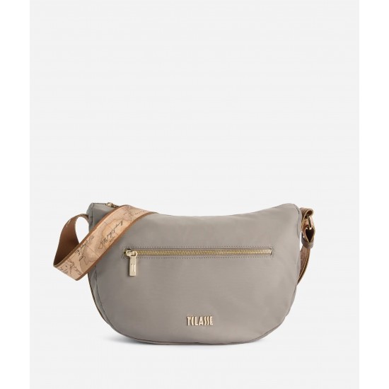 Stormy Nylon tracolla a mezzaluna grande Tortora