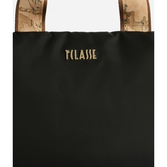 Puffy Nylon borsa a mano Nera