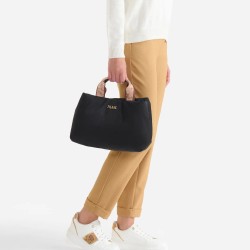 Puffy Nylon borsa a mano Nera