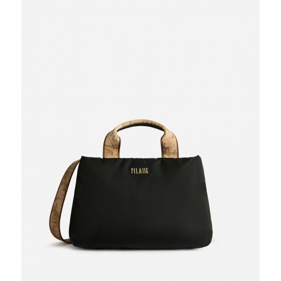 Puffy Nylon borsa a mano Nera