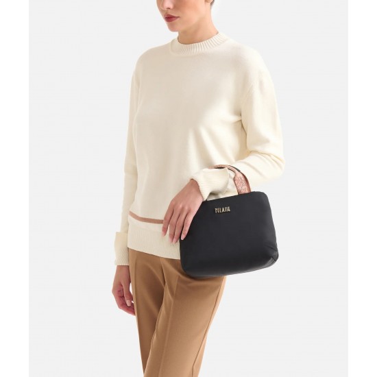 Puffy Nylon borsa a mano piccola Nera