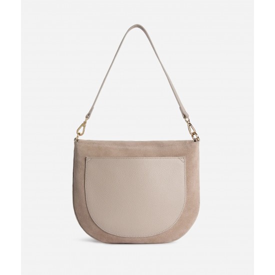 Wild Leather sottospalla con patta Greige