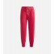 Pantaloni jogging in felpa stretch Rosso Ibiscus